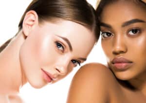 Close up of two beautiful women's faces with facial cosmetic surgery in Dallas, TX